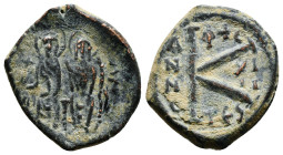 JUSTIN II, with SOPHIA (565-578). Follis. AE. Bronze. 5,60G