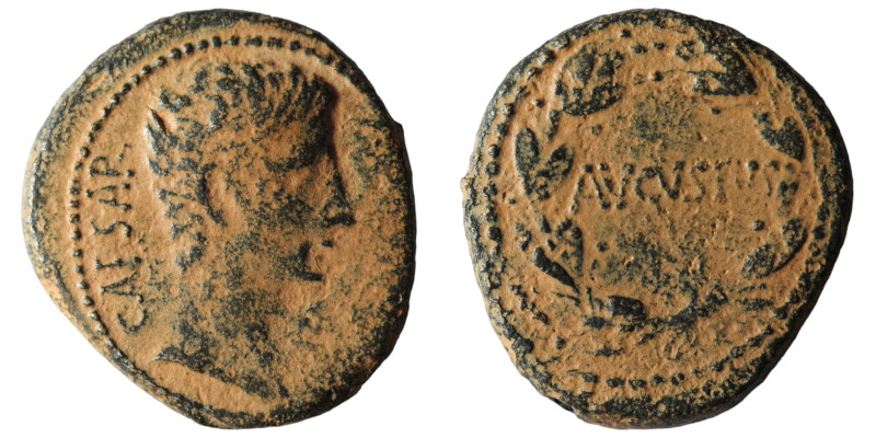 Augustus. (27 BC - 14 AD). Æ Bronze. (25mm, 10,34g) Syria. Antioch. Obv: laureat...