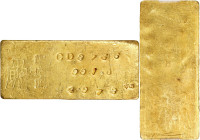 CHINA. Taiwan. Gold 5 Tael Ingot, ND (ca. 1946-51). Taipei Mint. PCGS Genuine--Scratch, AU Details.
L&M-1073C. Bank of Taiwan issue. Weight: 155.28 g...
