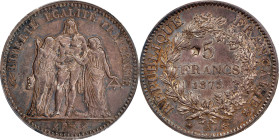 FRANCE. 5 Francs, 1875-A. Paris Mint. PCGS Genuine--Chopmark, AU Details.
KM-820.1; Gad-745A. It is not often that one encounters a Third Republic Fr...