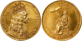 GREAT BRITAIN. Charles II Coronation Gold Medal, 1661. London Mint. PCGS SPECIMEN-60.
MI-472/76; Eimer-221. By T. Simon. Diameter: 29mm. Obverse: Cro...
