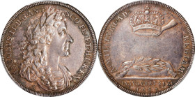 GREAT BRITAIN. James II Coronation Silver Medal, 1685. London Mint. PCGS AU-53.
MI-605/5; Eimer-273. By J. Roettier. Diameter: 34mm; Weight: 16.0 gms...