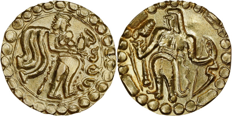 INDIA. Varendra (Post-Gupta). Kaivartas. AV Dinar (5.77 gms), ca. A.D. 640-730s....