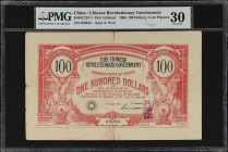 (t) CHINA--MISCELLANEOUS. Chinese Revolutionary Government. 100 Dollars/100 Piastres, 1906. P-Unlisted. PMG Very Fine 30.
Serial number 078952. Deep ...