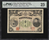 (t) CHINA--EMPIRE. Sin Chun Bank of China. 1 Dollar, 1907. P-Unlisted. Issued Note. PMG Very Fine 25.
Shanghai, serial number 08539. Black, on light ...