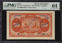 (t) CHINA--REPUBLIC. Lot of (2). Commercial Bank of China. 50 Dollars, 1920. P-7s1 & 7s2. Uniface Obverse and Reverse Specimens. PMG Choice Uncirculat...