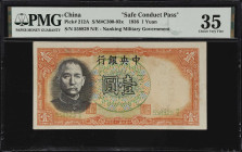(t) CHINA--REPUBLIC. Central Bank of China. 1 Yuan, 1936. P-212A. Safe Conduct Pass. PMG Choice Very Fine 35.
Serial number 558829N/E. Similar to the...