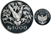 INDONESIA. 5000 Rupiah, 1974. London or Llantrisant Mint. NGC MS-68.
KM-40A. Wildlife Conservation Series. Orangutan. 

1974年印度尼西亞5000 盾。
野生動物保護系列...