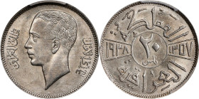 IRAQ. 20 Fils, AH 1357/1938-I. London Mint. Ghazi I. PCGS MS-62.
KM-106.

1938-I年伊拉克20 菲爾。倫敦鑄幣廠。

Estimate: $100.00- $150.00...