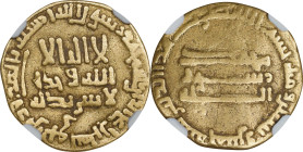 ISLAMIC KINGDOMS. Abbasid Caliphate. Dinar, AH 165 (781). Al-Mahdi. NGC VF Details--Edge Filing.
Album-214. Weight: 3.85 gms. 

781年伊斯蘭王國1第納爾金幣。
重...