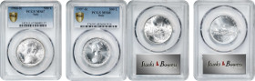 ITALY. Duo of Silver 500 Lire, 1966 & 1997. Rome Mint. Both PCGS Certified.
1) 1966-R. PCGS MS-67. 2) 1997-R. PCGS MS-68. 

1966 & 1997年意大利500里拉。羅馬...