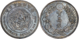JAPAN. Trade Dollar, Year 9 (1876). Osaka Mint. Mutsuhito. PCGS Genuine--Chopmark, EF Details.
KM-Y-14; JNDA-01-12; JC-09-12-1. 

日本明治九年一圓貿易銀幣。大阪造幣...