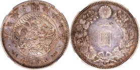 JAPAN. Yen, Year 17 (1884). Osaka Mint. Mutsuhito (Meiji). NGC Unc Details--Cleaned.
KM-Y-A25.2; JNDA-01-10; JC-09-10-1.

日本明治十七年一圓銀幣。大阪造幣廠。

Est...