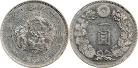 JAPAN. Yen, Year 17 (1884). Osaka Mint. Mutsuhito (Meiji). PCGS AU-53.
KM-Y-A25.2; JNDA-01-10; JC-09-10-1.

日本明治十七年一圓銀幣。大阪造幣廠。

Estimate: $200.00...