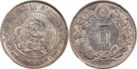 JAPAN. Yen, Year 20 (1887). Osaka Mint. Mutsuhito (Meiji). NGC MS-61.
KM-Y-A25.3; JNDA 01-10A; JC-09-10-2. Small Diameter Variety (38.1 mm). 

日本明治...