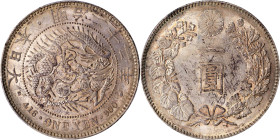 JAPAN. Yen, Year 22 (1889). Osaka Mint. Mutsuhito (Meiji). PCGS MS-62.
KM-Y-A25.3; JNDA-01-10A; JC-09-10-2.

日本明治二十二年一圓銀幣。大阪造幣廠。

Estimate: $400....