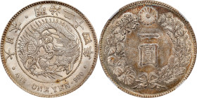 JAPAN. Yen, Year 24 (1891). Osaka Mint. Mutsuhito (Meiji). NGC MS-63.
KM-Y-A25.3; JNDA-01-10A; JC-09-10-2.

日本明治二十四年一圓銀幣。大阪造幣廠。

Estimate: $250.0...