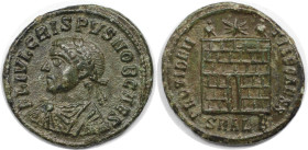 Römische Münzen, MÜNZEN DER RÖMISCHEN KAISERZEIT. Crispus (317-326 n. Chr). Follis 325-326 n. Chr., Alexandria. (2,81 g. 19 mm) Vs.: FL IVL CRISPVS NO...