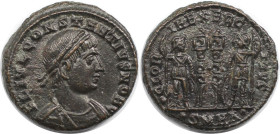 Römische Münzen, MÜNZEN DER RÖMISCHEN KAISERZEIT. Constantius II. (337-361 n. Chr). Follis 330-333 n. Chr., Heraclea. (3.17 g. 18 mm) Vs.: FL IVL CONS...
