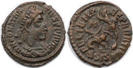 Römische Münzen, MÜNZEN DER RÖMISCHEN KAISERZEIT. Constantius II. (337-361 n. Chr). Follis, Siscia. (2,47 g. 18,0 mm) Vs.: DN CONSTANTIVS PF AVG, Büst...