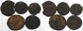 Römische Münzen, Lots und Sammlungen römischer Münzen. MÜNZEN DER RÖMISCHEN KAISERZEIT. Lot von 5 Münzen ND. Schön-sehr schön