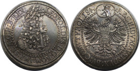 RDR – Habsburg – Österreich, RÖMISCH-DEUTSCHES REICH. Leopold I. (1657-1705). Doppeltaler ND. Hall. Silber. 57,0 g. Her. 574. Vorzüglich