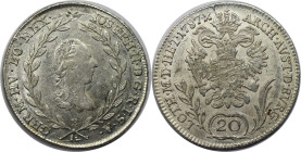 RDR – Habsburg – Österreich, RÖMISCH-DEUTSCHES REICH. Haus Habsburg. Joseph II. (1780-1790) als Alleinregent. 20 Kreuzer 1787 B, Kremnitz. Silber. Vor...