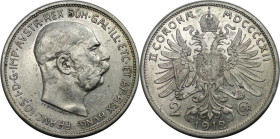 RDR – Habsburg – Österreich, KAISERREICH ÖSTERREICH. Österreich-Ungarn. Franz Joseph I. (1848-1916). 2 Kronen 1912. Silber. Jaeger 408. Fast Stempelgl...