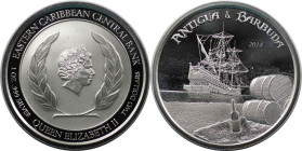 Weltmünzen und Medaillen, Antigua und Barbuda / Antigua and Barbuda. Elizabeth II. 2 Dollars 2018. 31,1 g. 0.999 Silber. 1 OZ. KM 8. Polierte Platte