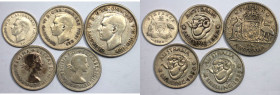 Weltmünzen und Medaillen, Australien / Australia, Lots und Sammlungen. George VI. 6 Pence 1948 KM 38a (St). 1 Florin 1947 KM 40a (Ss-vz). 1 Shilling 1...