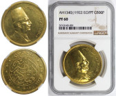 Weltmünzen und Medaillen, Ägypten / Egypt. Fuad I. 500 Piaster 1922 (AH 1340), London. Gold. KM 342. NGC PF 60
