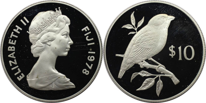 Weltmünzen und Medaillen, Fidschi / Fiji. Papageienfink. 10 Dollars 1978. 28,28 ...