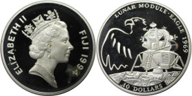Weltmünzen und Medaillen, Fidschi / Fiji. Mondlandefähre. 10 Dollars 1994. 31,47 g. 0.925 Silber. 0.94 OZ. KM 70. Polierte Platte