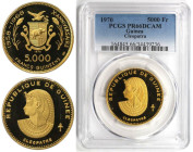 Weltmünzen und Medaillen, Guinea. 10. Jahrestag der Unabhängigkeit - Cleopatra. 5000 Francs 1970. Gold. 0.58 OZ. KM 35. PCGS PR 66 DCAM