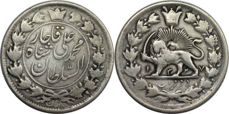 Weltmünzen und Medaillen, Iran. Mohammed Ali Schah. 2000 Dinars 1909 (AH 1327). ...