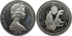 Weltmünzen und Medaillen, Isle of Man. 1000 Jahre - Tynwald. Winkingerschiffe. 1 Crown 1979. 28,28 g. 0.925 Silber. 0.84 OZ. KM 46a. Polierte Platte l...