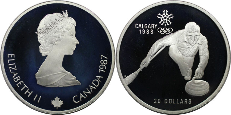 Weltmünzen und Medaillen, Kanada / Canada. Olympiade Calgary 1988 - Curlingspiel...