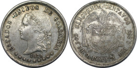 Weltmünzen und Medaillen, Kolumbien / Colombia. 50 Centavos 1879, Bogota. Silber. 12,48 g. KM 177.1. Fast Vorzüglich. Leicht berieben