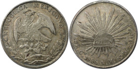 Weltmünzen und Medaillen, Mexiko / Mexico. 8 Reales 1886 Cn AM. Silber. KM 377.3. Vorzüglich+, feine Patina