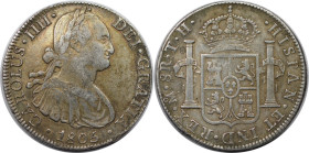 Weltmünzen und Medaillen, Mexiko / Mexico. Carlos IV. (1788-1808). 8 Reales 1805 Mo, Mexiko. Silber. AC 984. Sehr schön