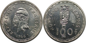 Weltmünzen und Medaillen, Neue Hebriden / New Hebrides. 100 Francs 1966. Silber. KM 1. Vorzüglich-stempelglanz
