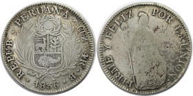 Weltmünzen und Medaillen, Peru. 4 Reales 1836. Silber. 0.28 OZ. Schön