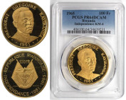 Weltmünzen und Medaillen, Ruanda / Rwanda. Präsident Kaibanda. 100 Francs 1965. Gold. 0.87 OZ. KM 4. PCGS PR 64 DCAM