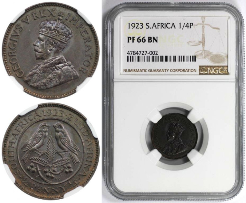 Weltmünzen und Medaillen, Südafrika / South Africa. George V. 1/4 Penny 1923. Br...