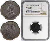 Weltmünzen und Medaillen, Südafrika / South Africa. George V. 1/4 Penny 1923. Bronze. KM 12.1. NGC PF 66 BN