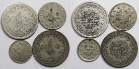 Weltmünzen und Medaillen, Türkei / Turkey, Lots und Sammlungen. Lot von 4 Münzen 1853-1910. Silber. Bild ansehen Lot