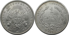 Weltmünzen und Medaillen, Uruguay. Republik, seit 1830. 1 Peso 1893 S. Silber. KM 17a. Sehr Schön