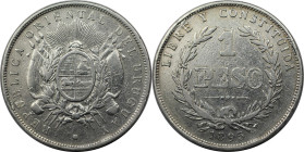 Weltmünzen und Medaillen, Uruguay. Republik, seit 1830. 1 Peso 1895. Silber. KM 17a. Sehr Schön