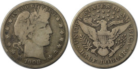 Weltmünzen und Medaillen, Vereinigte Staaten / USA / United States. Barber Half Dollar 1908 S. Silber. 0.36 OZ. KM 116. Schön