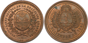 Medaillen und Jetons, Medaillen und Jetons alle Welt. ARGENTINIEN. Buenos Aires. Bronzemedaille 1880. "BUENOS AIRES CAPITAL DE LA REPÚBLICA ARGENTINA"...